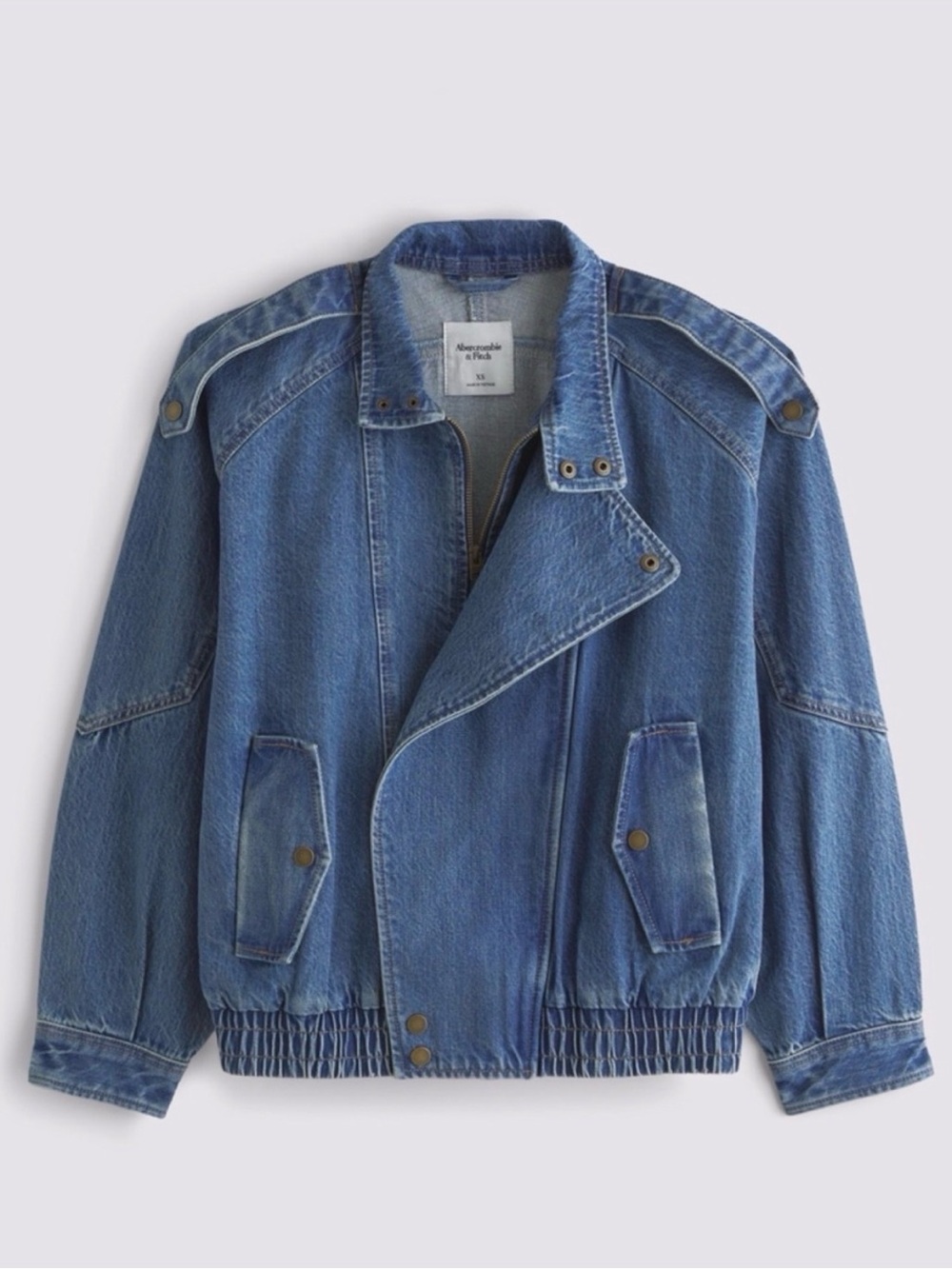 Abercrombie & Fitch Blue Denim Bomber Jacket